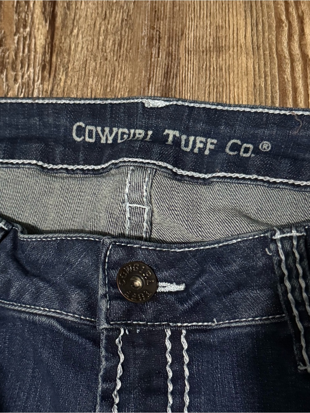 Cowgirl Tuff Edgy Jeans Women's 34 High Rise Straight Leg Western Denim - Picture 3 of 7